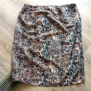 AB Studio Animal Print Pencil Skirt